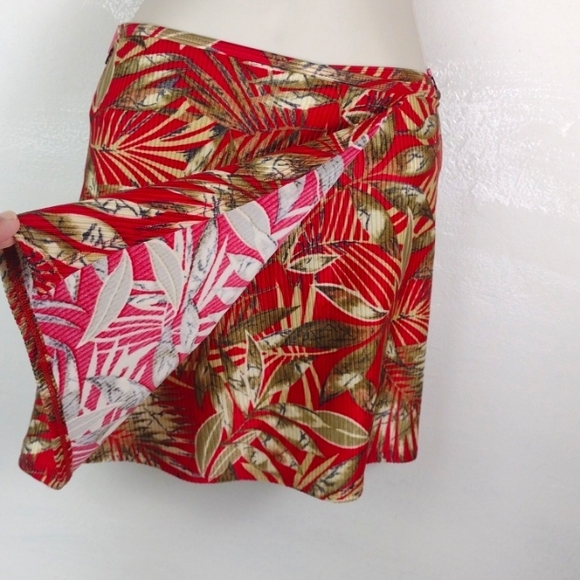 ♥️Bundle Only♥️ Catalina Hawaiian Rustic Red & Sage Green Swim Wrap SZ S-M - Picture 5 of 9